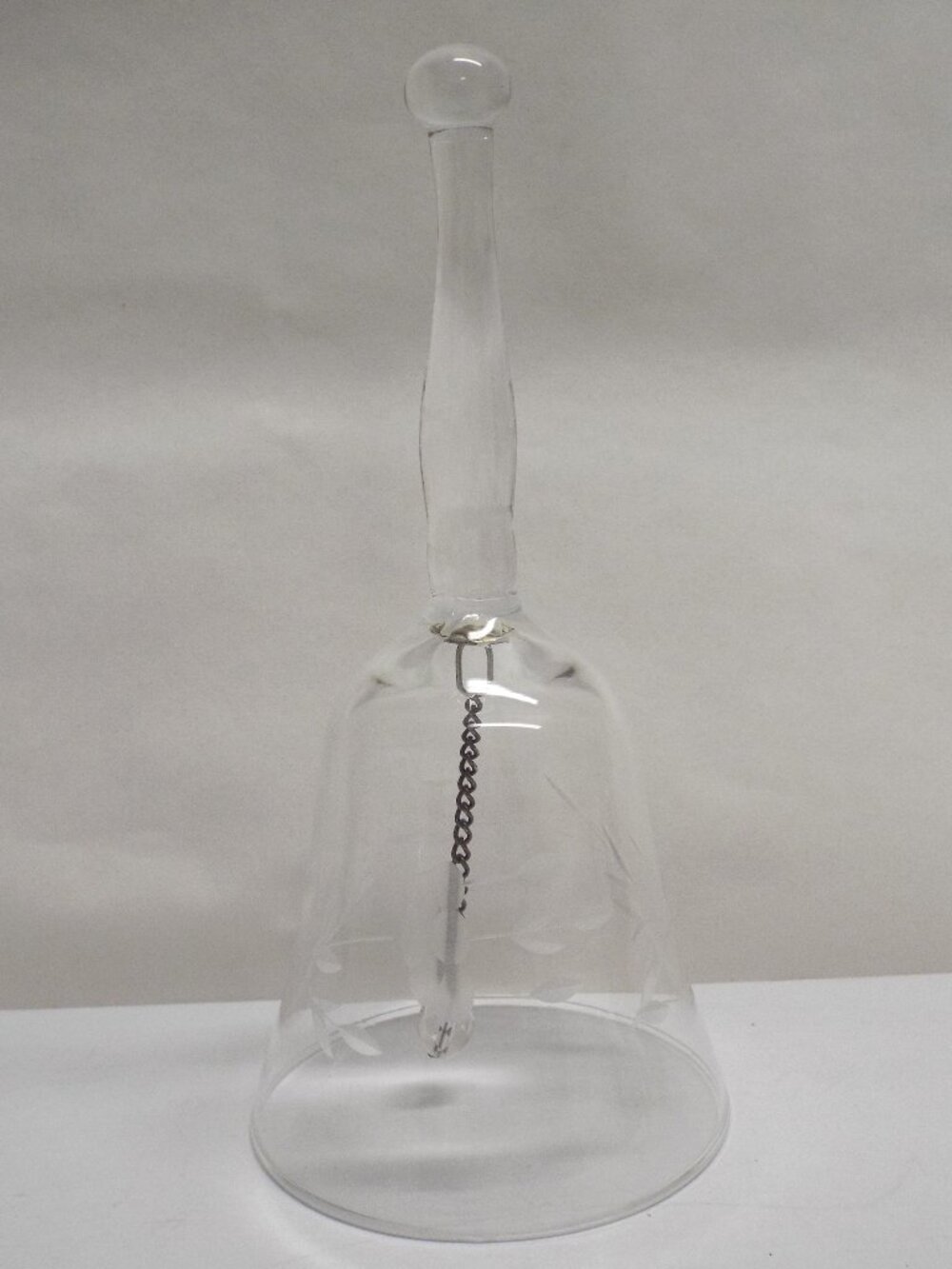 VINTAGE Princess House Heritage Etched Crystal Bell - Original Clapper, 6" Tall